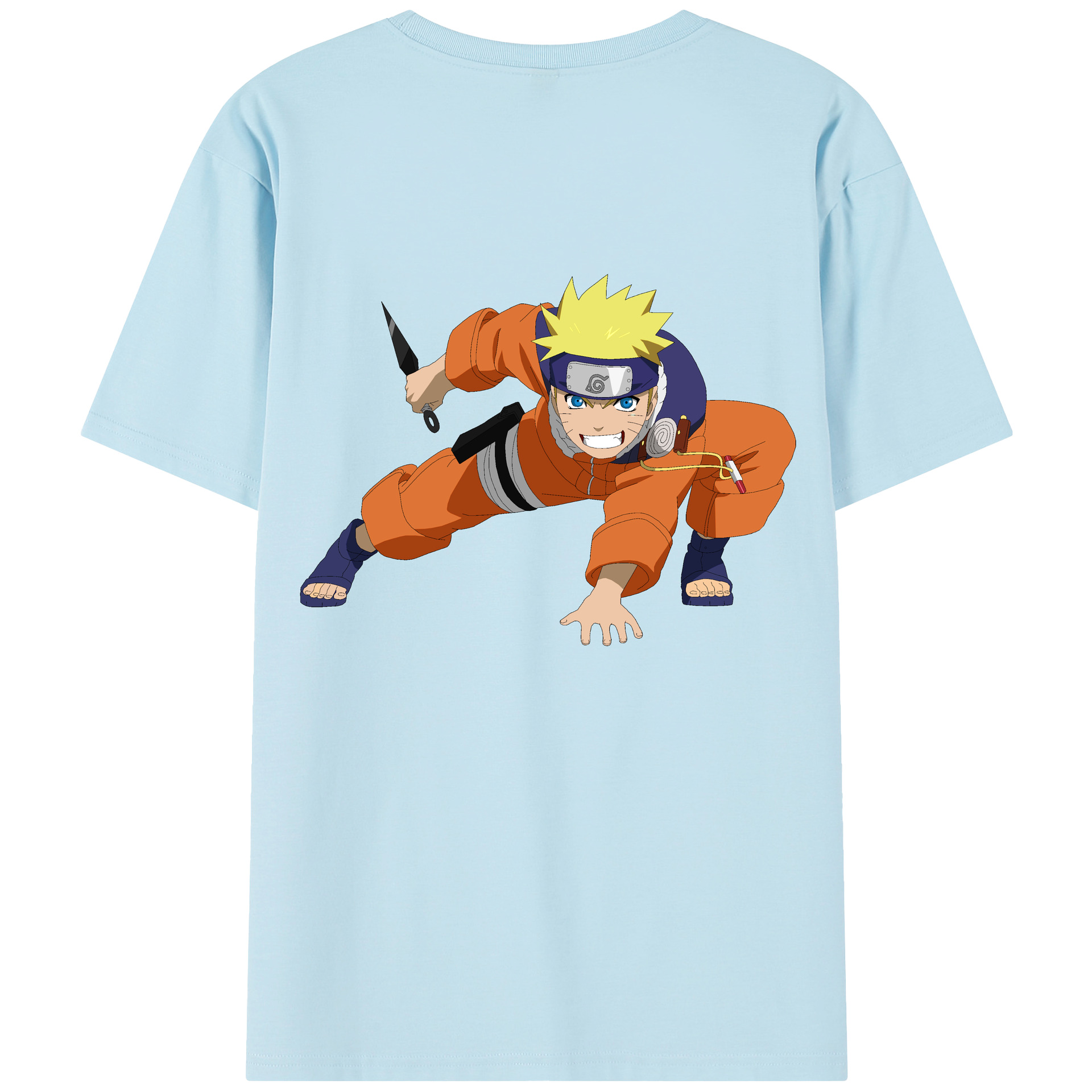 （画像用） NARUTO -ナルト- うずまき ナルト Uzumaki Naruto 綿100％半袖Tシャツ（背面プリント）